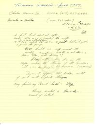 notes showing Brown's questioning of the work at the dig