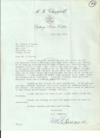 comment to O'Connor about manuscript