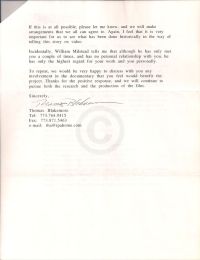 Letter from Thomas Blakemore giving update about a future meeting with O'Connor, second page