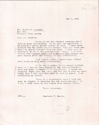 Letter to Restall finding his theories interesting