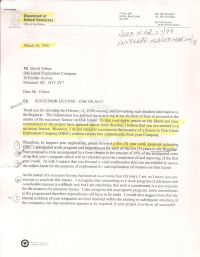 Letter stating requirements needed to support license application p1