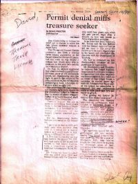 Halifax Herald: Permit denial miffs treasure seeker