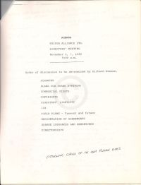 Agenda for Nov 6 & 7 1989 directors' meeting