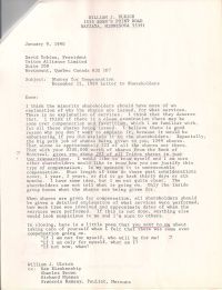 Letter discussing shares