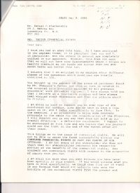 Letter discussing commercial rights p1