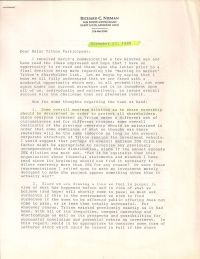 Letter discussing share ownership p1