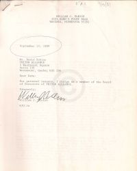 Letter with Ulrich's resignation as board member