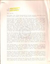 Letter containing thoughts on media exposure for Oak Island p1