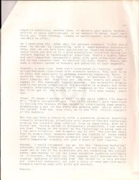 Letter containing thoughts on media exposure for Oak Island p2