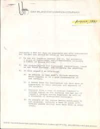 Letter explaining the company, as well as attached items p1