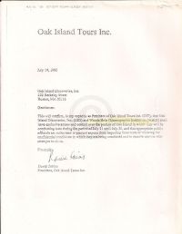 Letter stating what companies have exclusivity rights for conducting tests