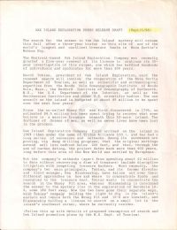 Oak Island Exploration Press Release Draft