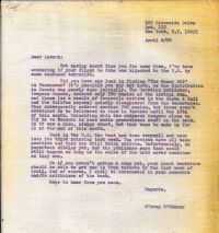 Letter asking Johnson if he has read the book yet