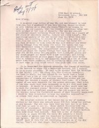 Letter discussing flooded conditions p1