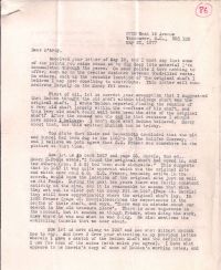 Letter discussing information he collected p1