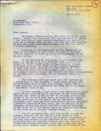 Letter mentioning finishing the manuscript p1