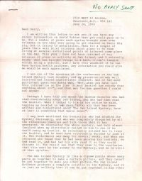 Letter asking about any recent information on David Tobias p1