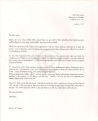 Letter discussing probability of theories