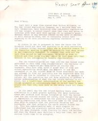 Letter mentioning Johnson's booklet p1