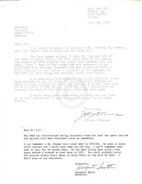 request for information for an address for C. B. Thomas