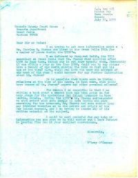 request for next of kin information for C. B. Thomas