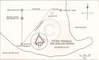 Stone triangle and drilled rocks - surveyed in 1937