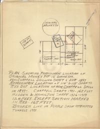 Plan showing approximate location of original Money Pit 12' diameter