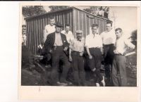 F.D.R. (with pipe) and Bowdoin (in suitjacket) on Oak Island, Summer 1909