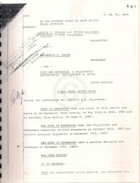 Final order after Triton-Nolan trial (61 pages) - first page scanned