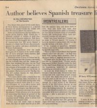 Montreal Gazette: Author believes Spanish treasure lies beneath booby-trapped island, part 1