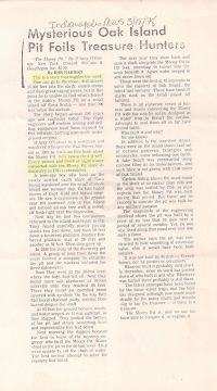 Indianapolis News: Mysterious Oak Island Pit Foils Treasure Hunters