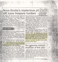 Christian Science Monitor: Nova Scotia's mysterious pit still lures treasure hunters