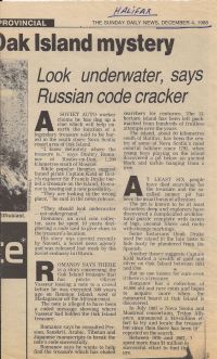 Soviet claims key to Oak Island mystery, part 2