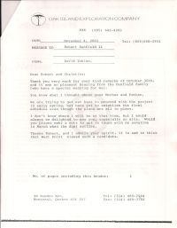 Tobias' reply to Dunfield's letter (attached to Oct 30 letter from Dunfield)