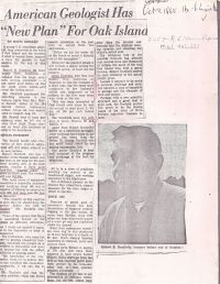 Halifax Herald: American Geologist Has "New Plan" For Oak Island