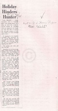 Chronicle Herald: Holiday Hinders Hunter