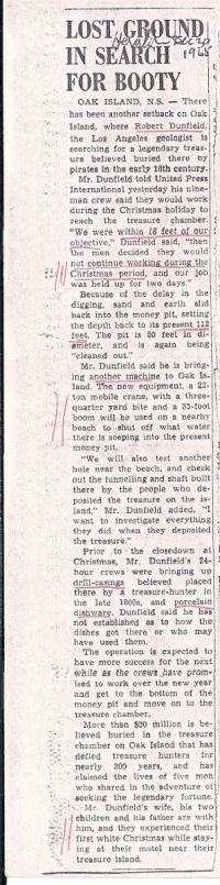 Chronicle Herald: Lost Ground In Search For Booty