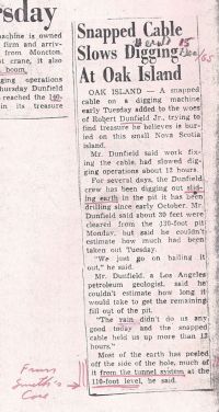 Snapped Cable Slows Digging At Oak Island