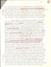 Notes on telephone conversation with Mendel L. Peterson, Oct 20 1976 p3