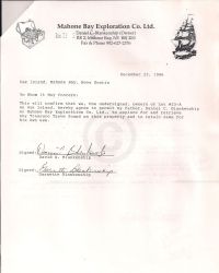 Letter of permission for their father to explore their lots