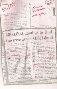 Toronto Telegram: $500,000 gamble to find the treasure of Oak Island p1