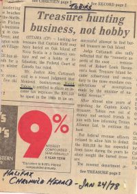 Halifax Chronicle Herald: Treasure hunting business, not hobby p1