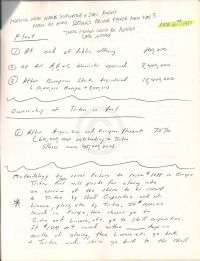 Handwritten notes from meeting with Hank Schlueter & Joel Pinsky p1