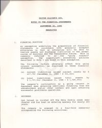 Notes to the financial statements Sept 30, 1989 p1