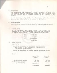 Notes to the financial statements Sept 30, 1989 p4