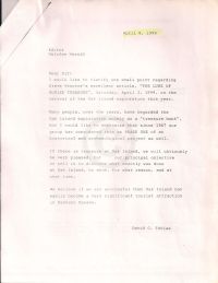 Letter making clarification on small details (attached to April 12 letter)