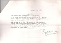 Letter discussing memories of ages 10 & 11 and enclosed memorized verses (attached to Aug 26 2003 letter)