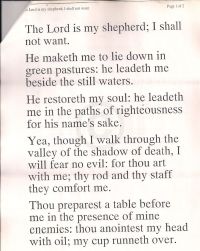 Psalm 23: The Lord is my shepherdŬ part 1