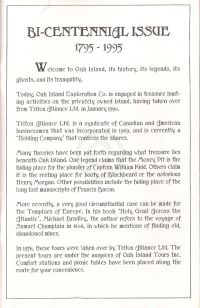 Oak Island Tour: Special Bi-Centennial 1795-1995 Edition intro page