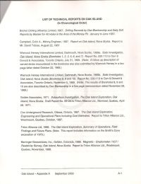 Summary of Proposed Oak Island Investigation Program Appendix A-1